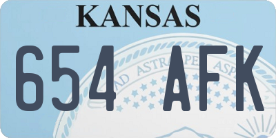 KS license plate 654AFK