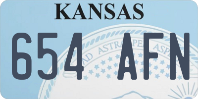 KS license plate 654AFN