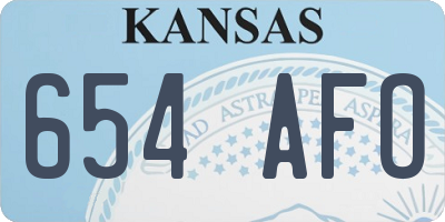 KS license plate 654AFO