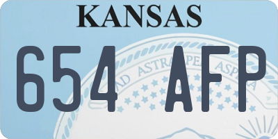 KS license plate 654AFP