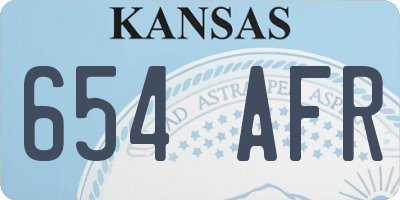 KS license plate 654AFR