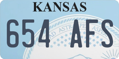 KS license plate 654AFS