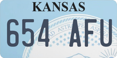 KS license plate 654AFU