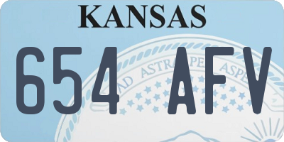 KS license plate 654AFV