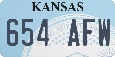 KS license plate 654AFW