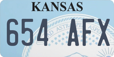 KS license plate 654AFX