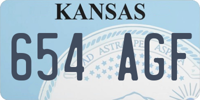 KS license plate 654AGF