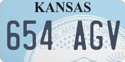 KS license plate 654AGV