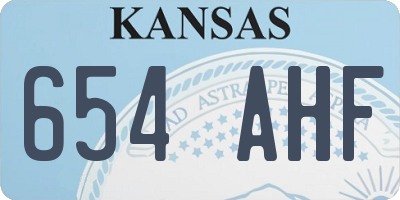 KS license plate 654AHF