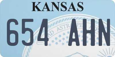 KS license plate 654AHN