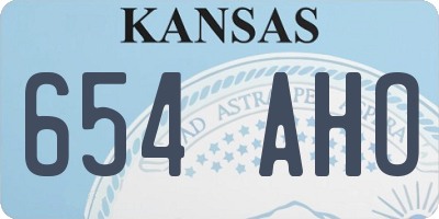 KS license plate 654AHO