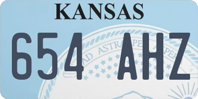 KS license plate 654AHZ