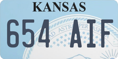 KS license plate 654AIF