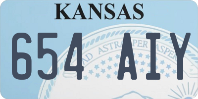 KS license plate 654AIY