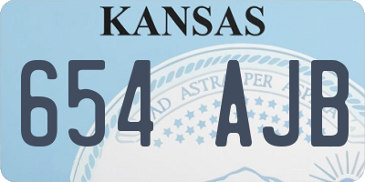 KS license plate 654AJB