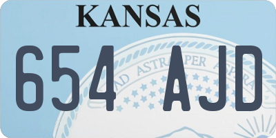 KS license plate 654AJD