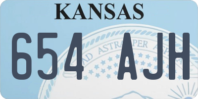 KS license plate 654AJH
