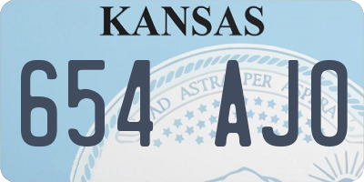 KS license plate 654AJO
