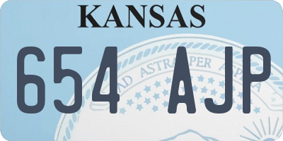 KS license plate 654AJP