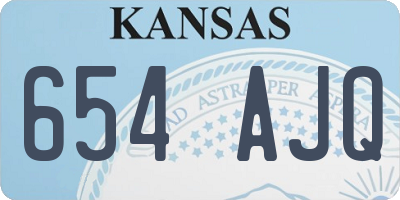 KS license plate 654AJQ