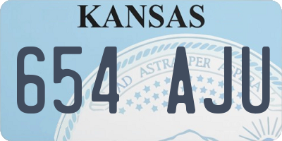KS license plate 654AJU