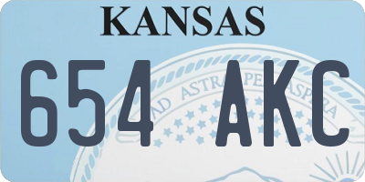 KS license plate 654AKC