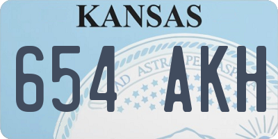 KS license plate 654AKH