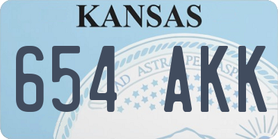 KS license plate 654AKK