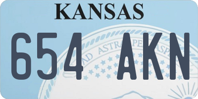 KS license plate 654AKN