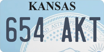 KS license plate 654AKT