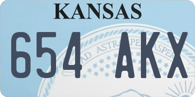 KS license plate 654AKX