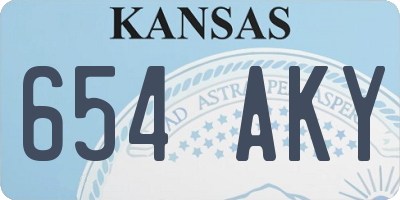 KS license plate 654AKY