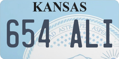 KS license plate 654ALI