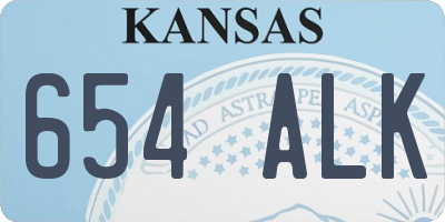 KS license plate 654ALK