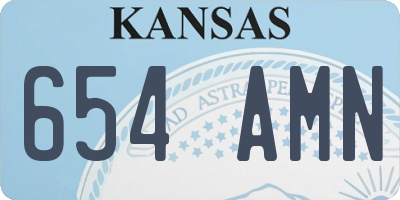 KS license plate 654AMN