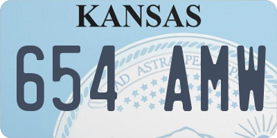 KS license plate 654AMW
