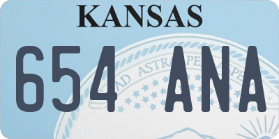 KS license plate 654ANA