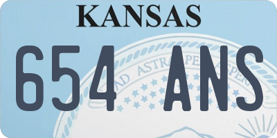 KS license plate 654ANS