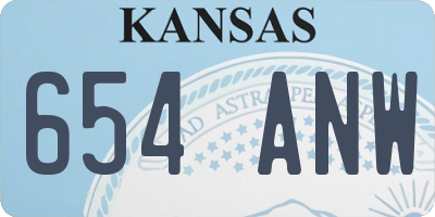 KS license plate 654ANW