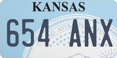 KS license plate 654ANX