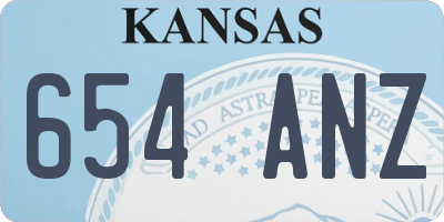 KS license plate 654ANZ