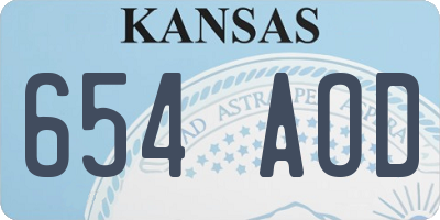 KS license plate 654AOD