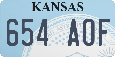 KS license plate 654AOF