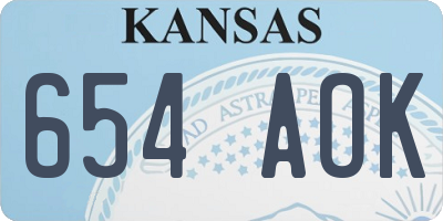 KS license plate 654AOK