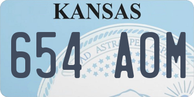 KS license plate 654AOM