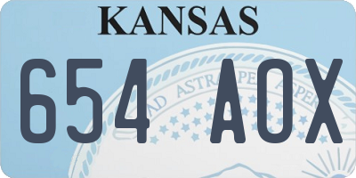 KS license plate 654AOX