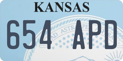 KS license plate 654APD