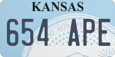 KS license plate 654APE