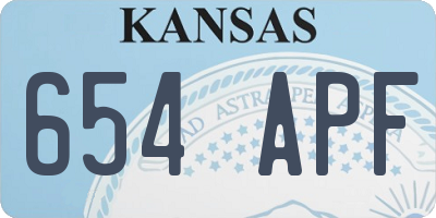 KS license plate 654APF
