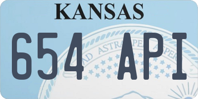 KS license plate 654API